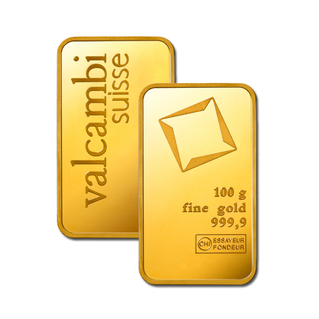 Штампований злиток Valcambi 100 г