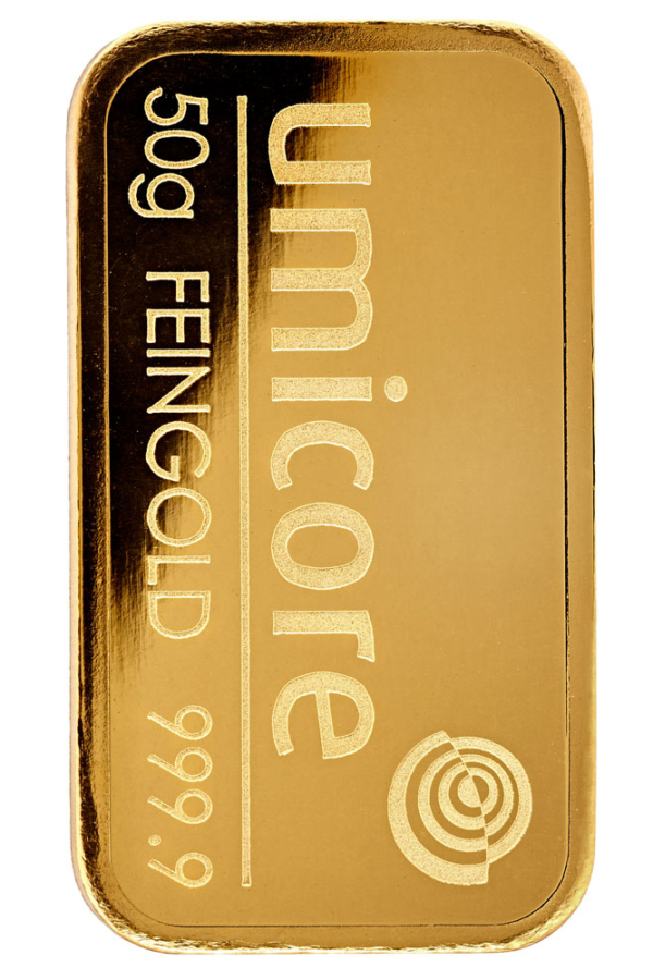 Штампованный слиток Umicore 50 г