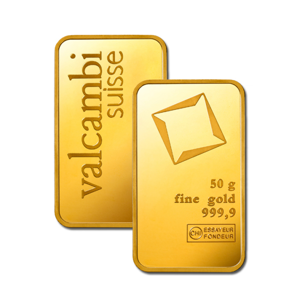 Штампований злиток Valcambi 50 г